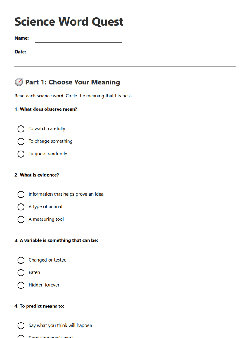 Science Word Quest
