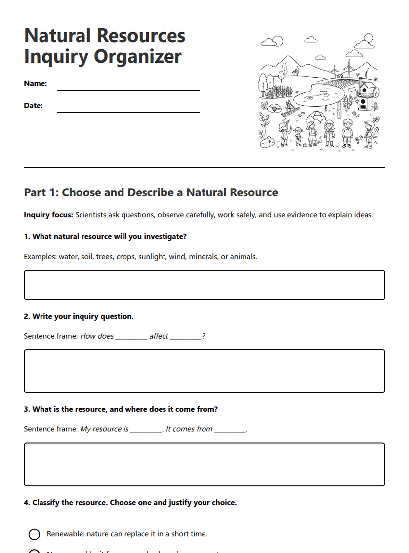 Natural Resources Inquiry Organizer