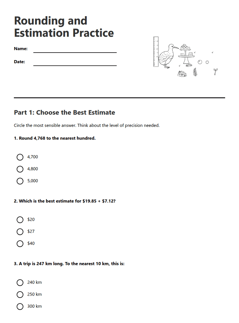 Rounding and Estimation Practice