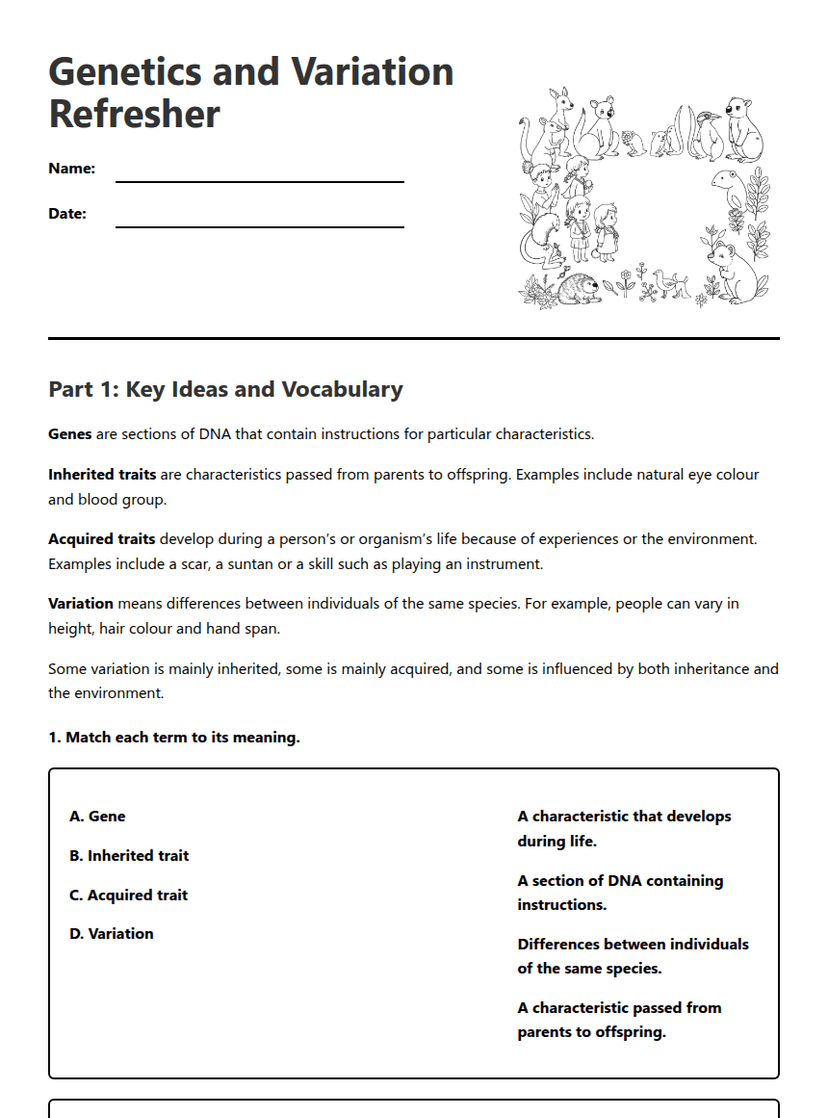 Genetics and Variation Refresher