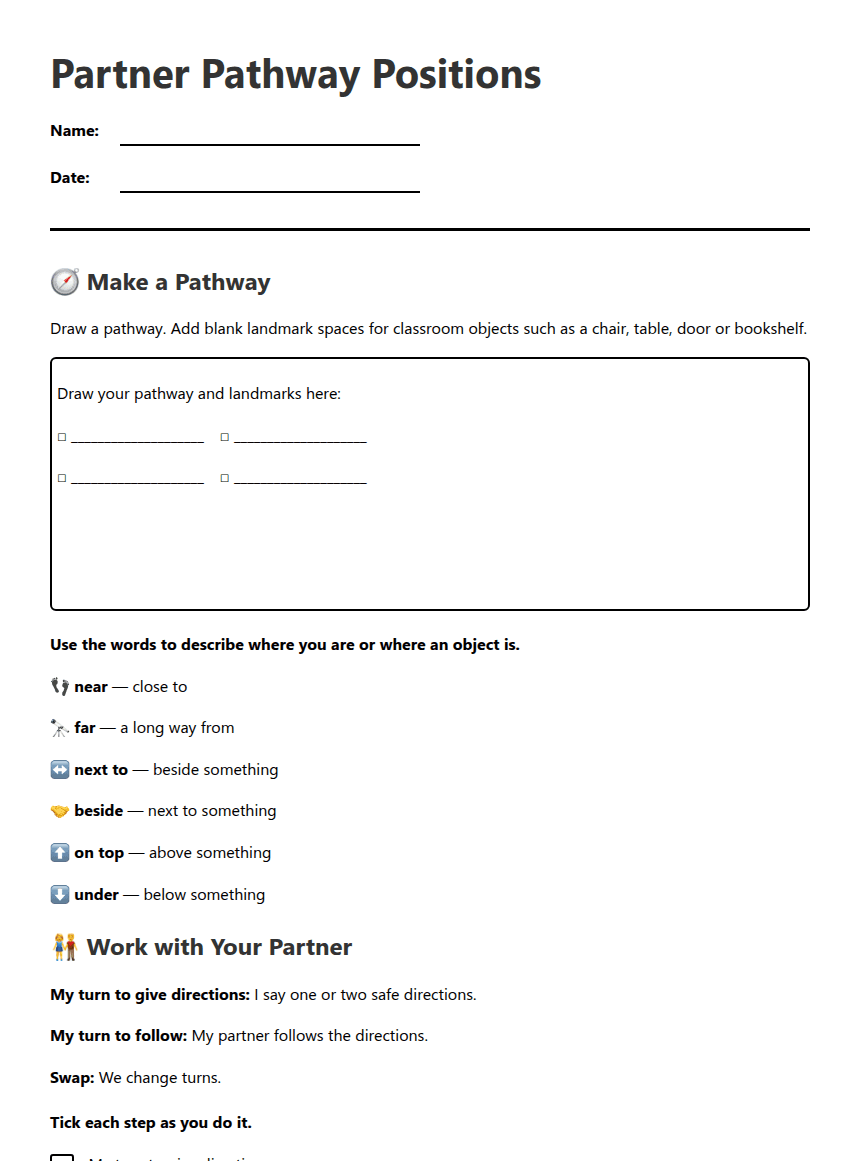 Partner Pathway Positions worksheet preview