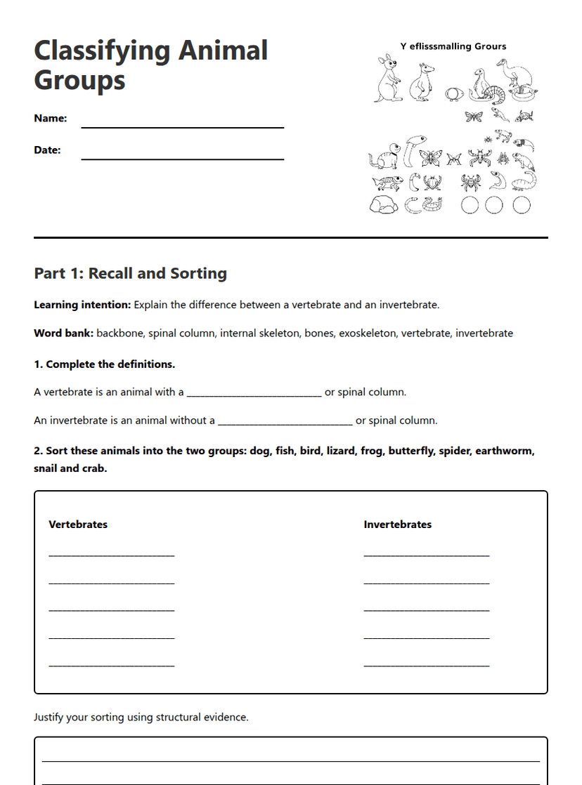 Classifying Animal Groups