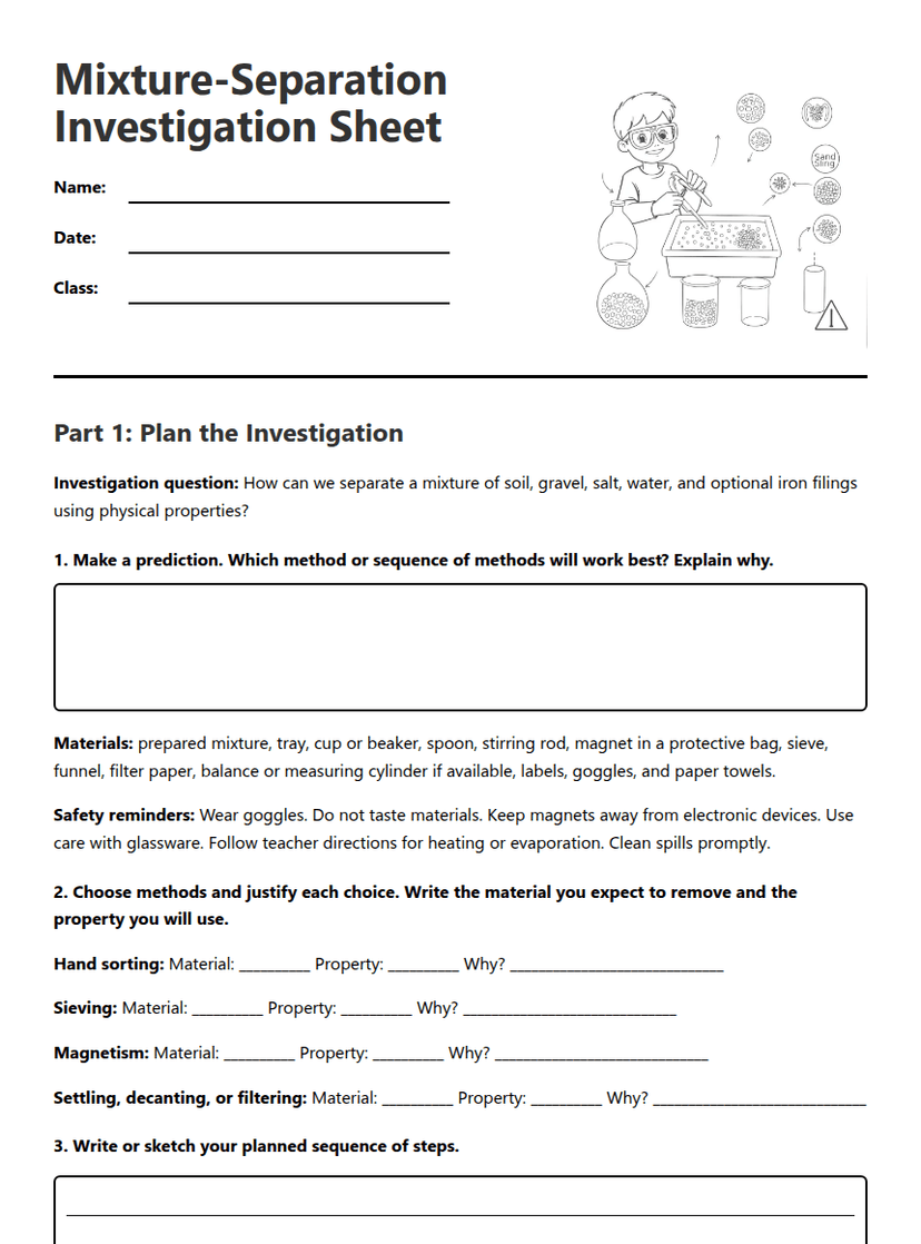 Mixture Separation Investigation