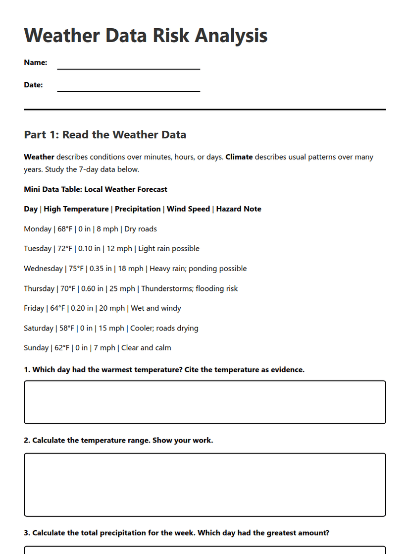 Weather Data Risk Analysis