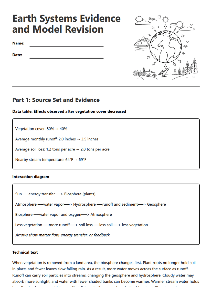 Earth Systems Evidence and Model Revision