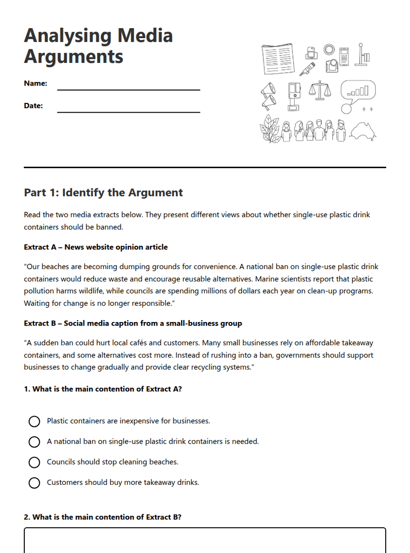 Analysing Media Arguments