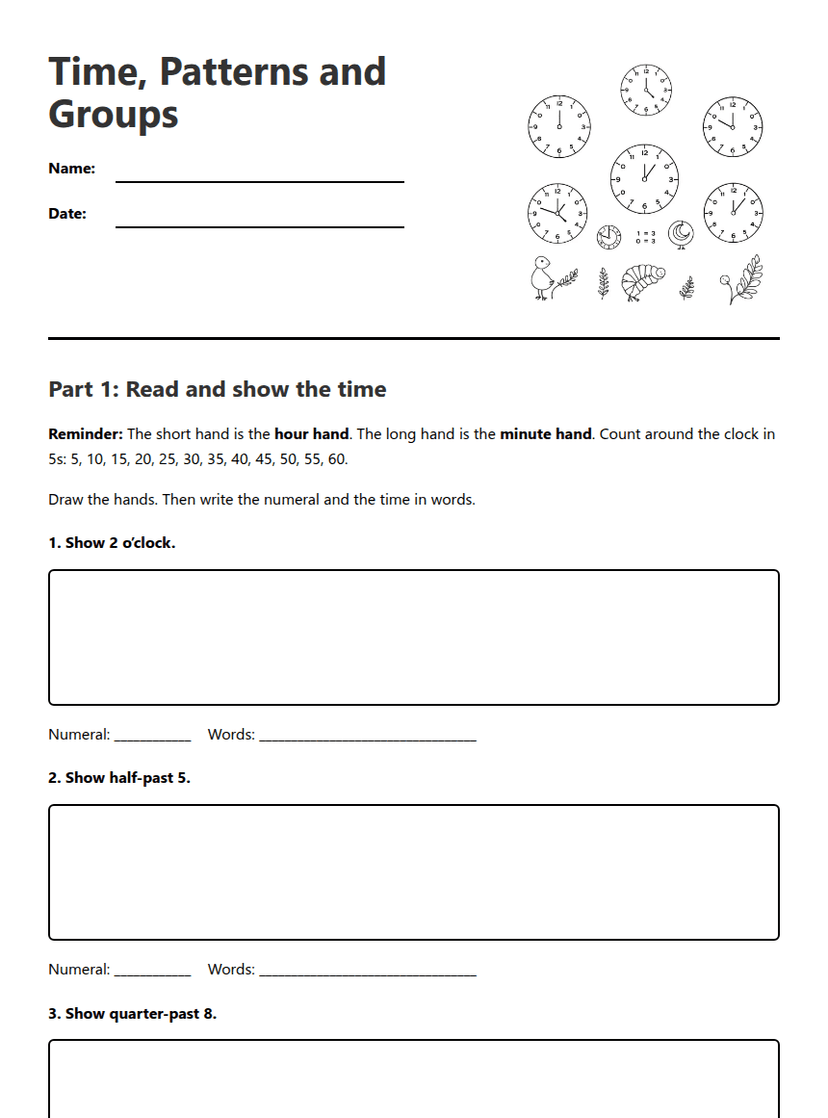 Time, Patterns and Groups
