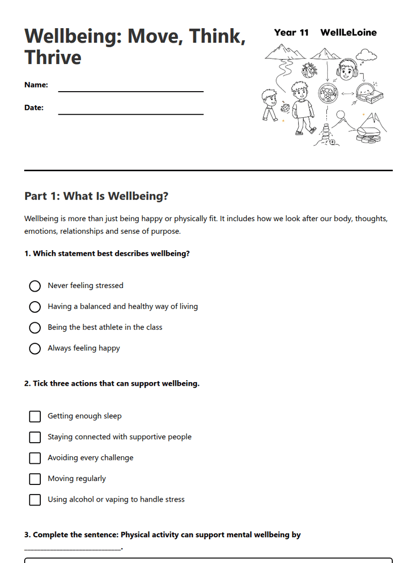 Wellbeing: Move, Think, Thrive