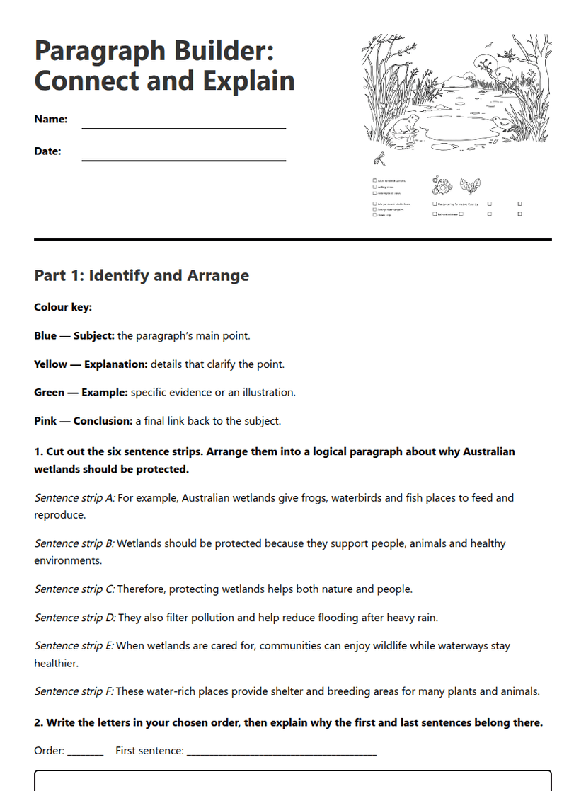 Paragraph Builder: Connect and Explain
