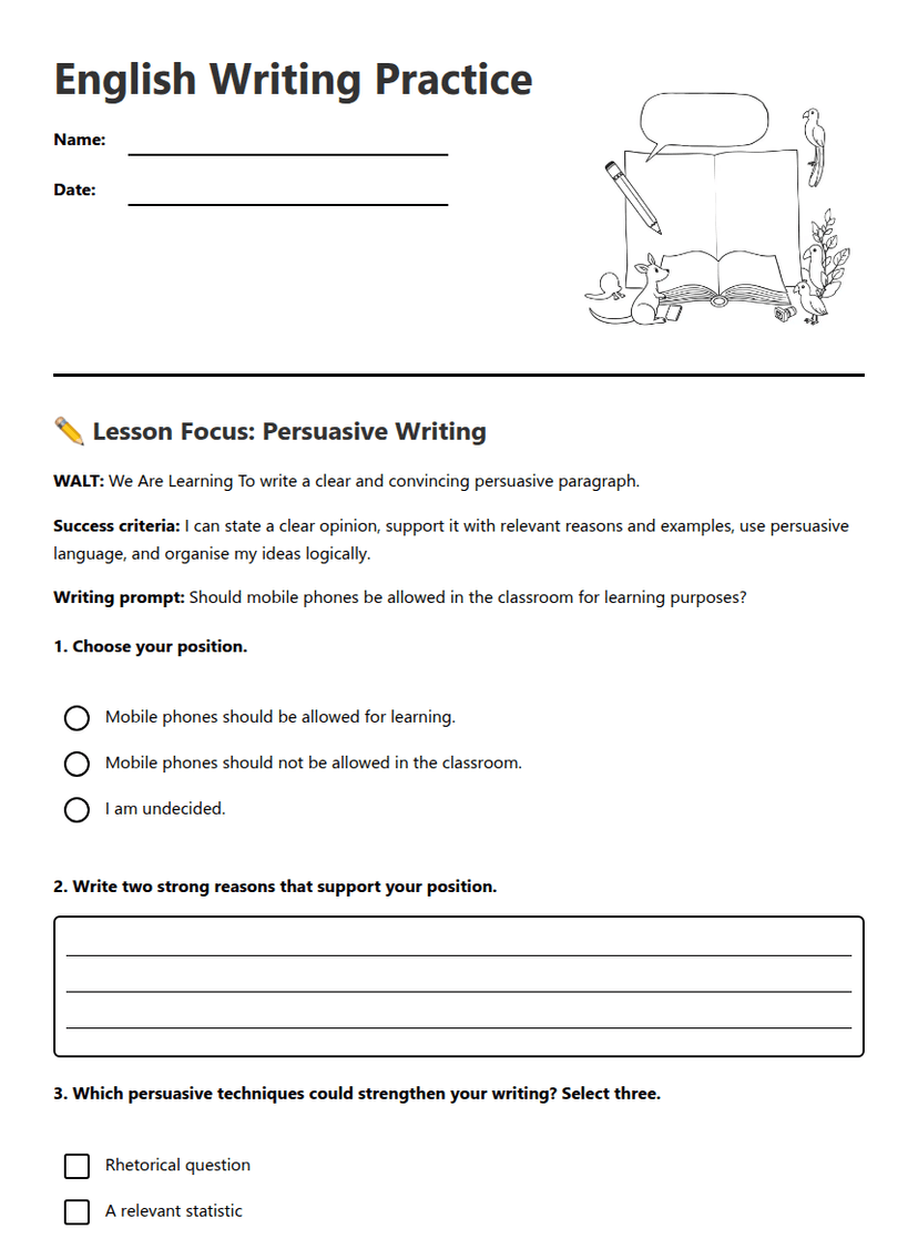 English Writing Practice