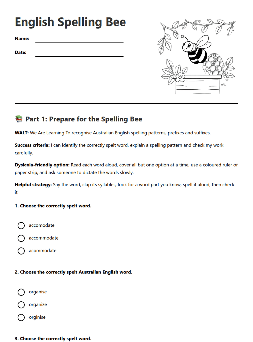 English Spelling Bee