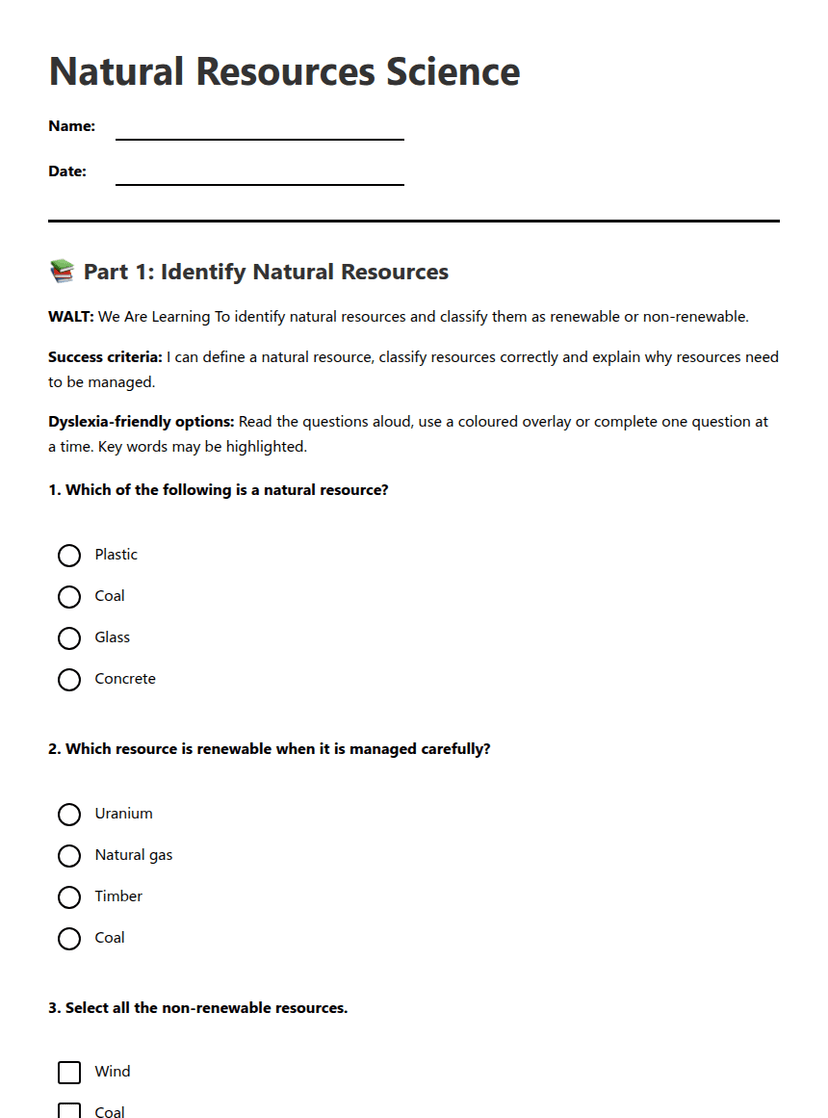Natural Resources Science