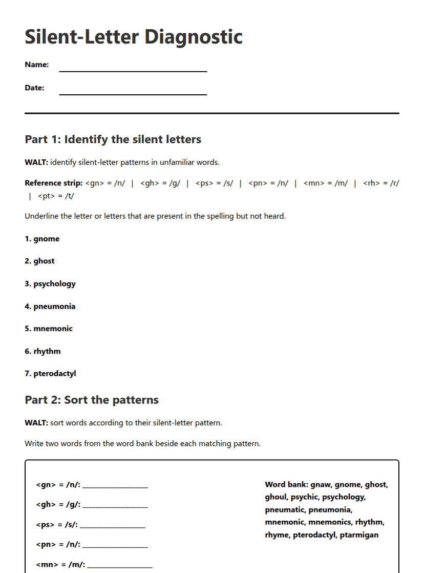 Silent-Letter Diagnostic