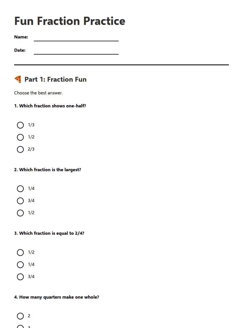 Fun Fraction Practice