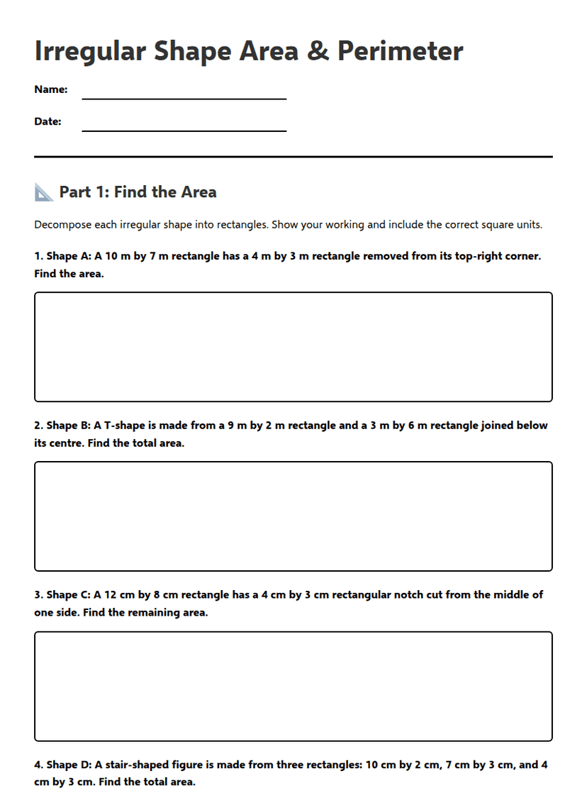 Irregular Shape Area & Perimeter
