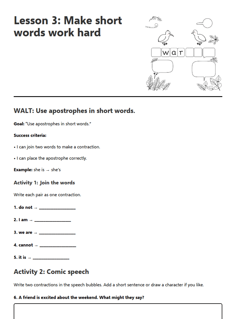 Make Short Words Work Hard