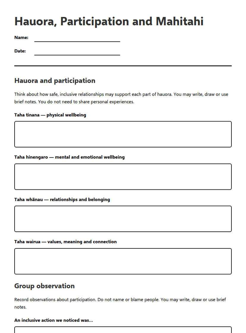 Hauora and Participation