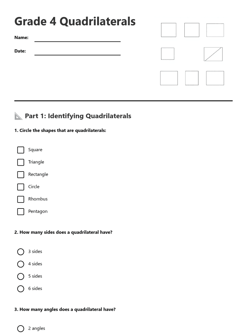 Grade 4 Quadrilaterals