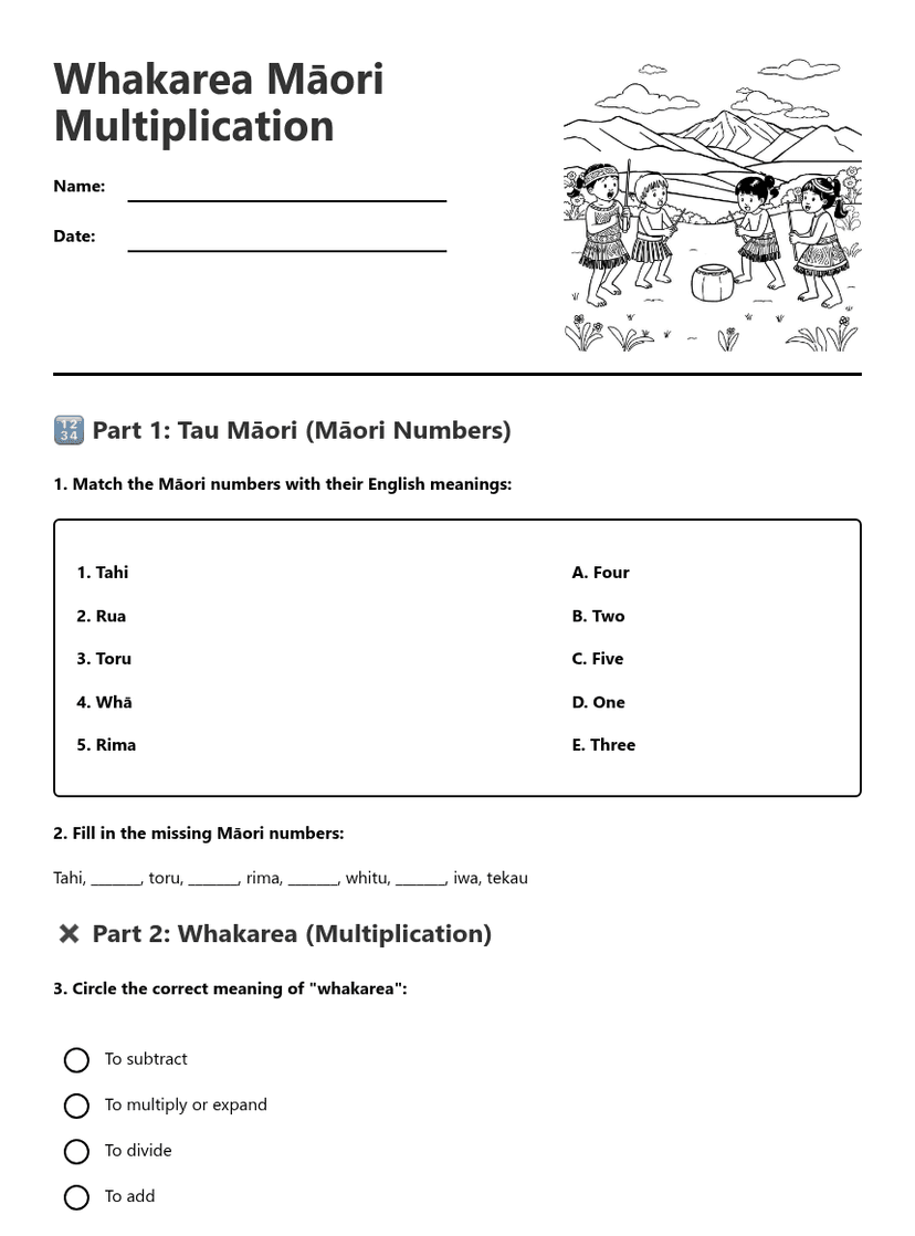 Whakarea Māori Multiplication