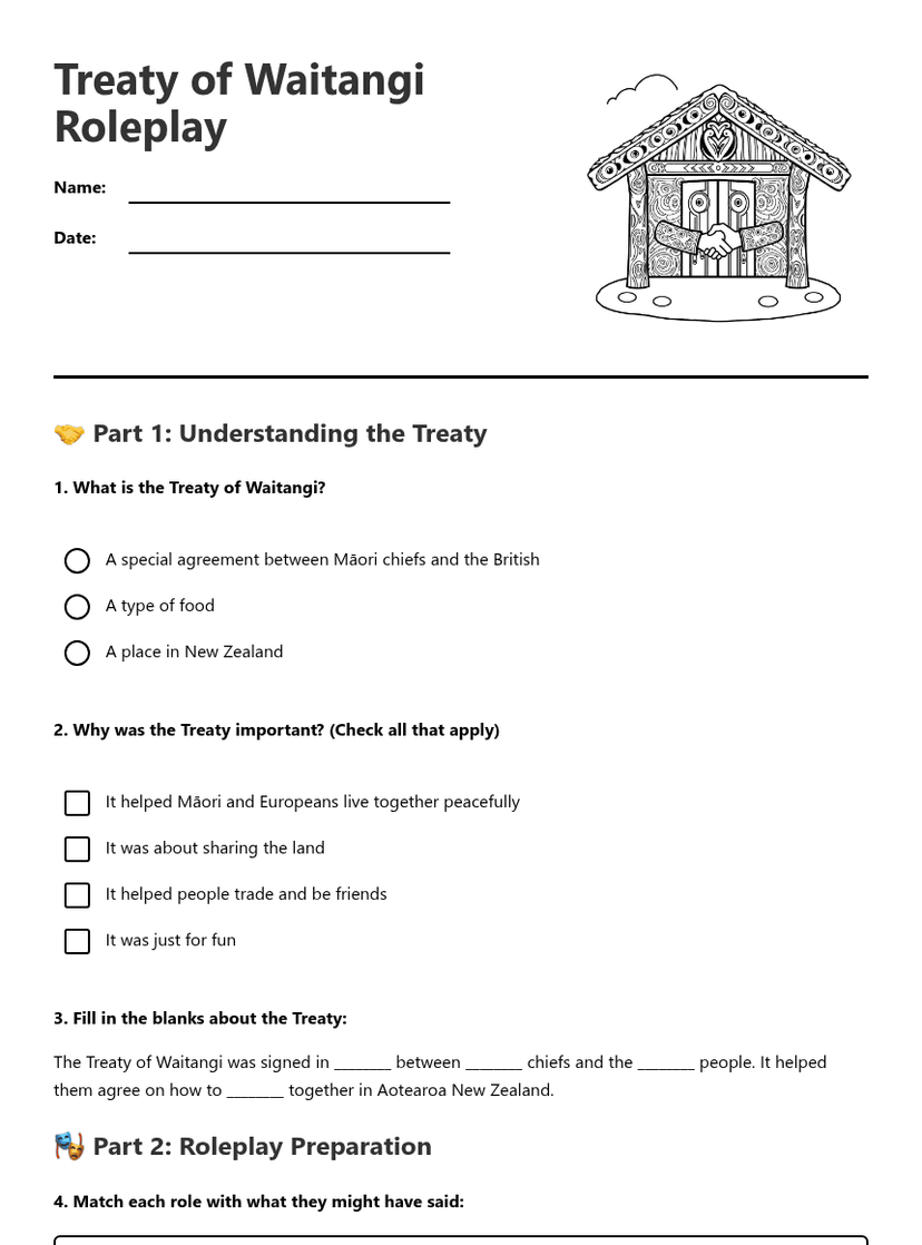 Treaty of Waitangi Roleplay