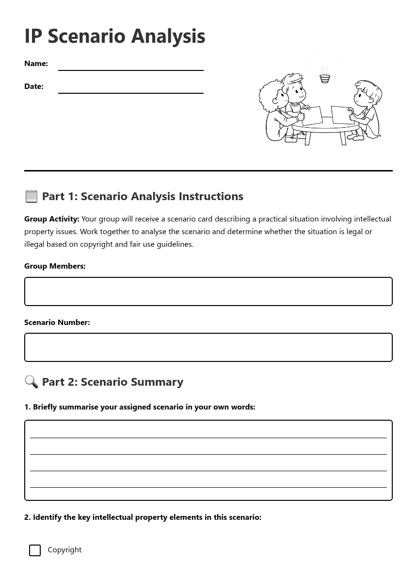 IP Scenario Analysis worksheet preview