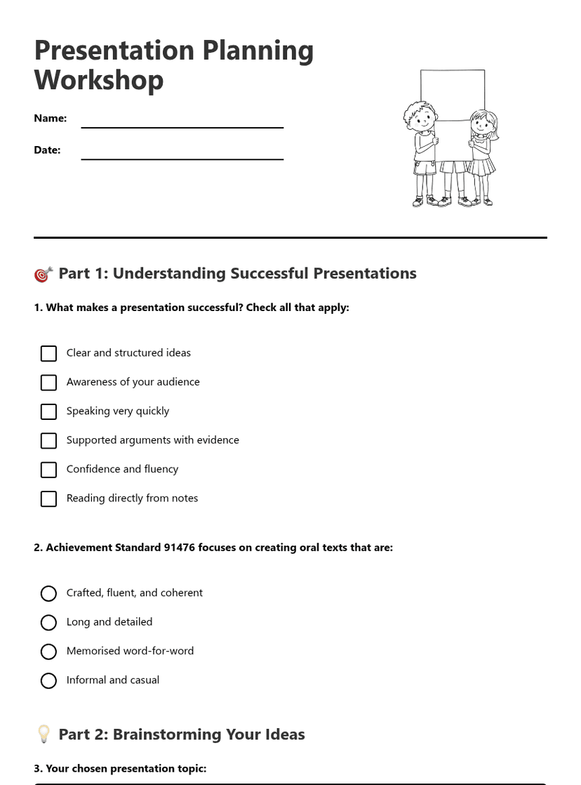 Presentation Planning Workshop