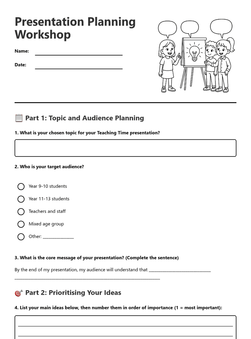 Presentation Planning Workshop