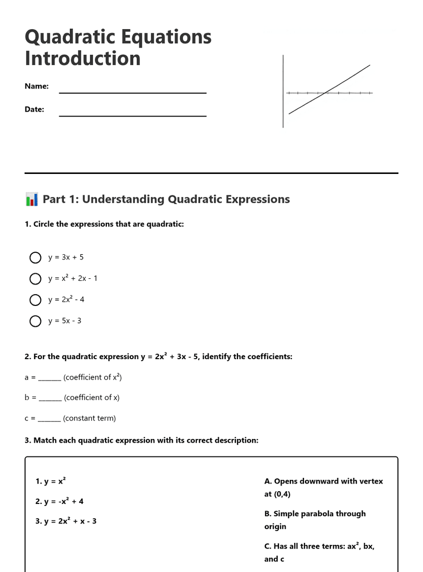 Quadratic Equations Introduction
