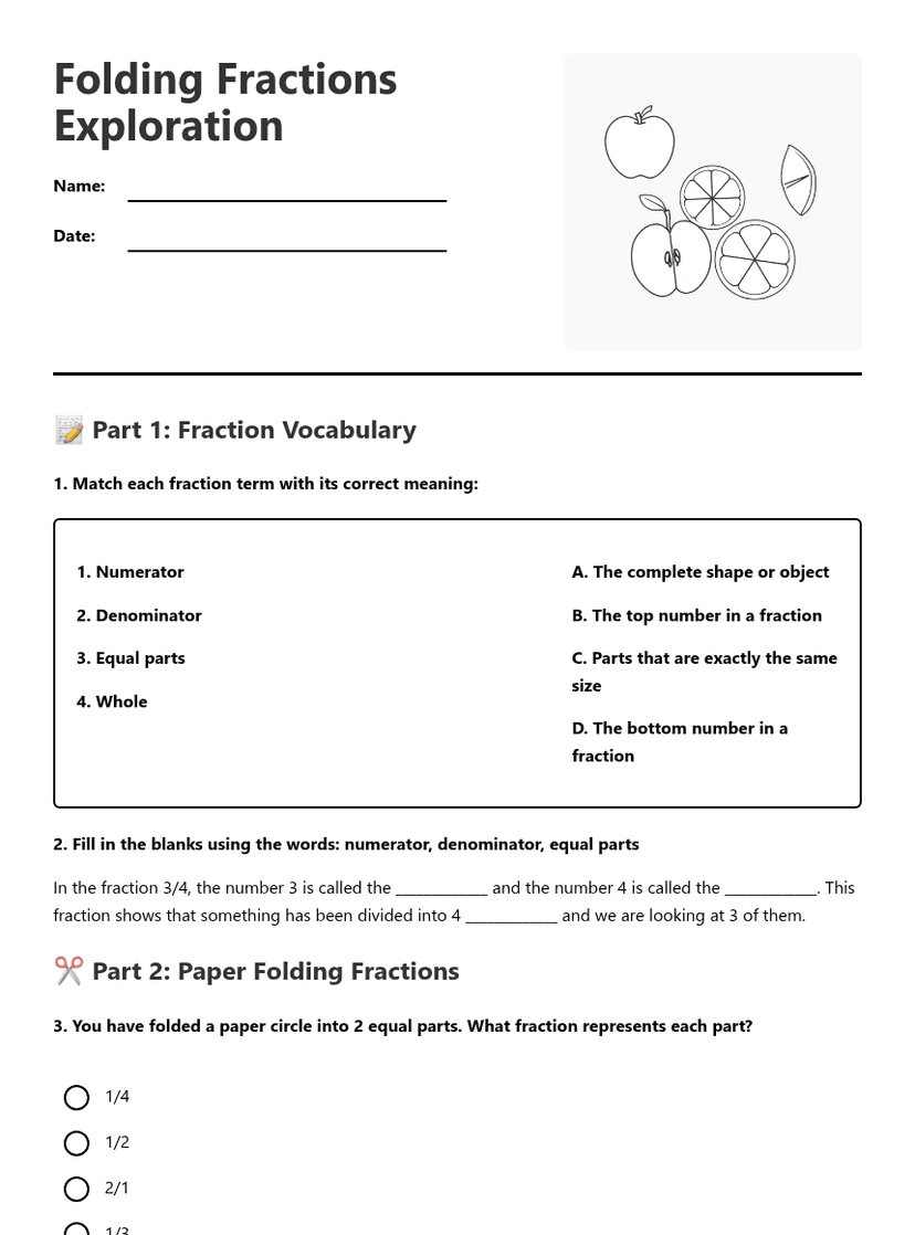 Folding Fractions Exploration