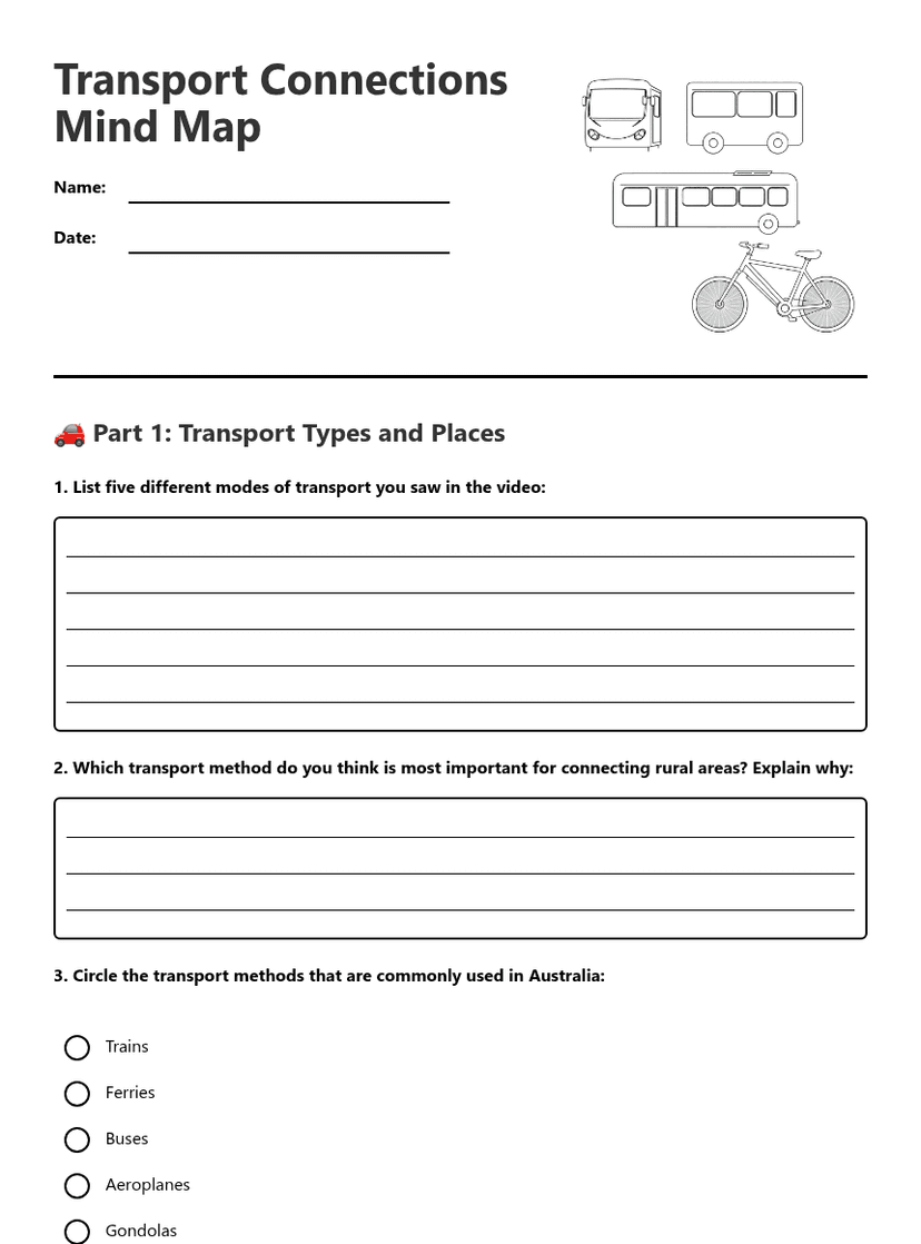Transport Connections Mind Map