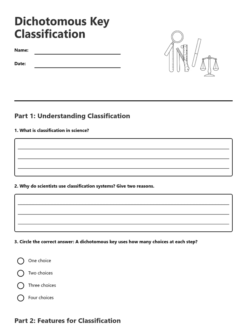Dichotomous Key Classification
