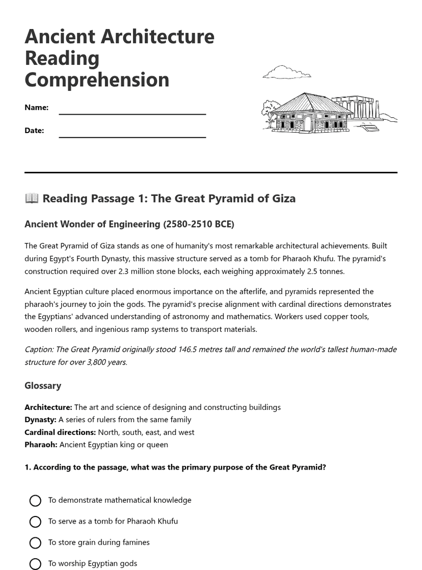 Ancient Architecture Reading Comprehension