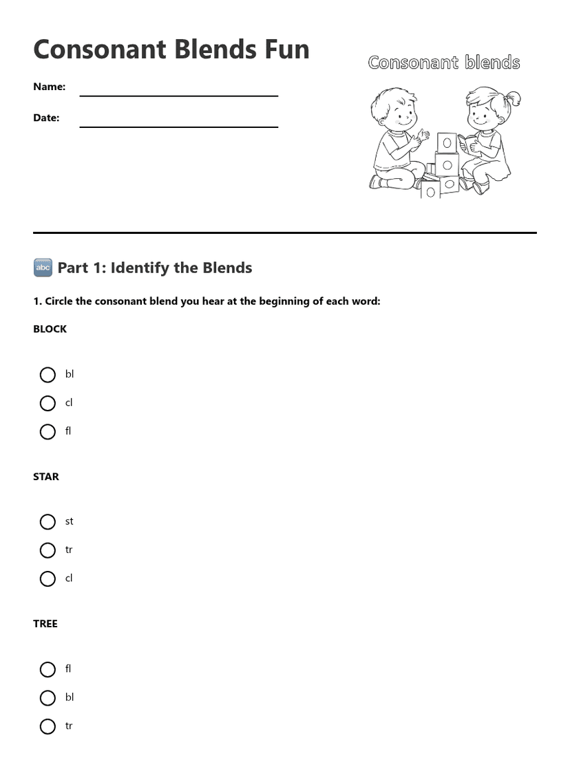 Consonant Blends Fun