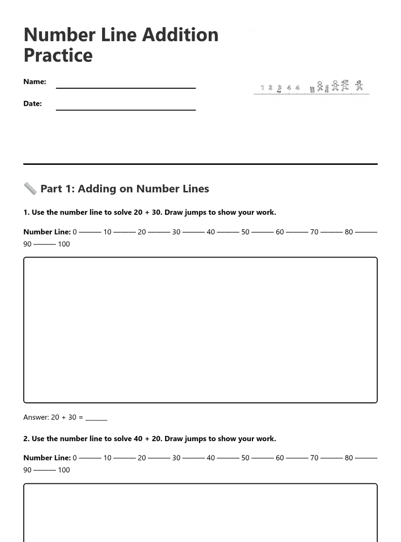 Number Line Addition Practice