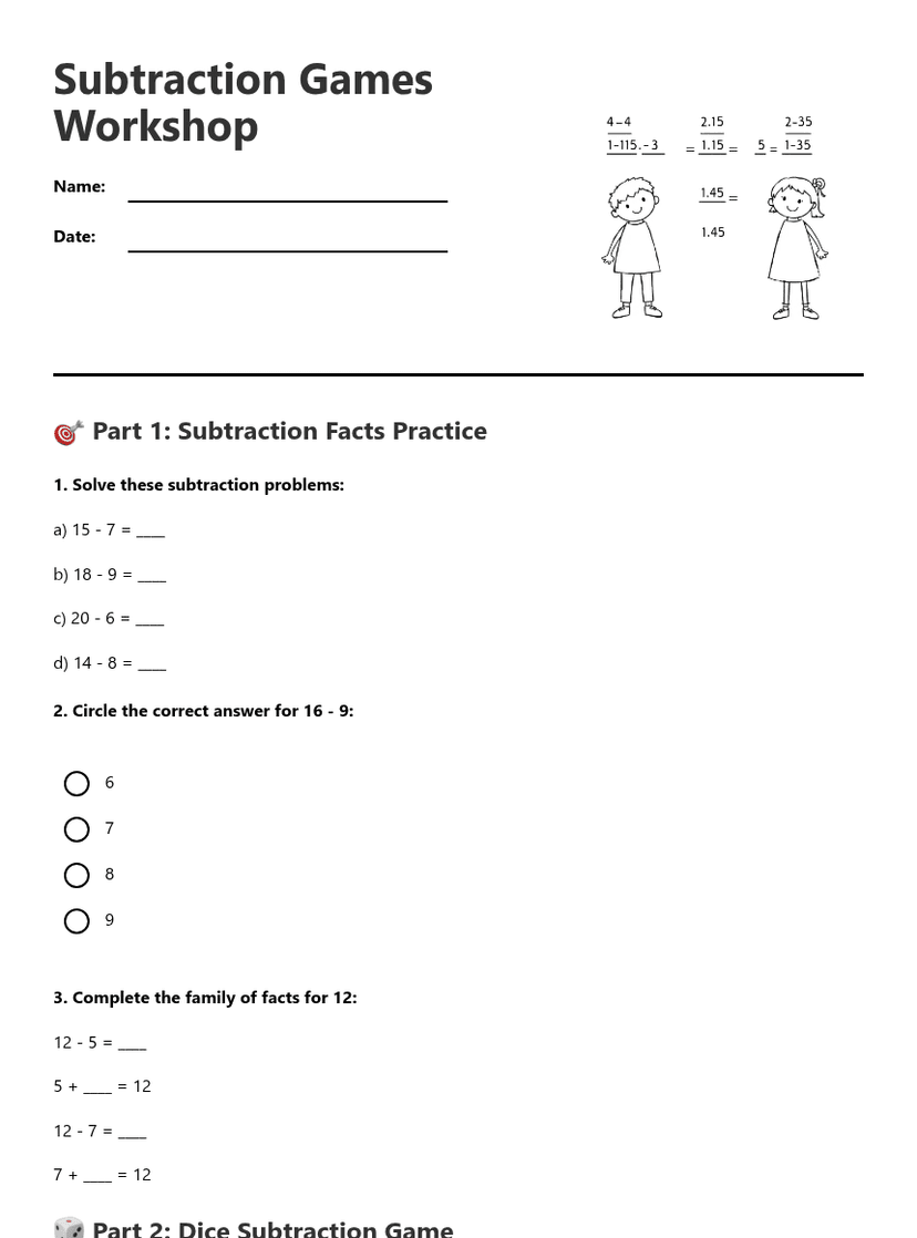 Subtraction Games Workshop