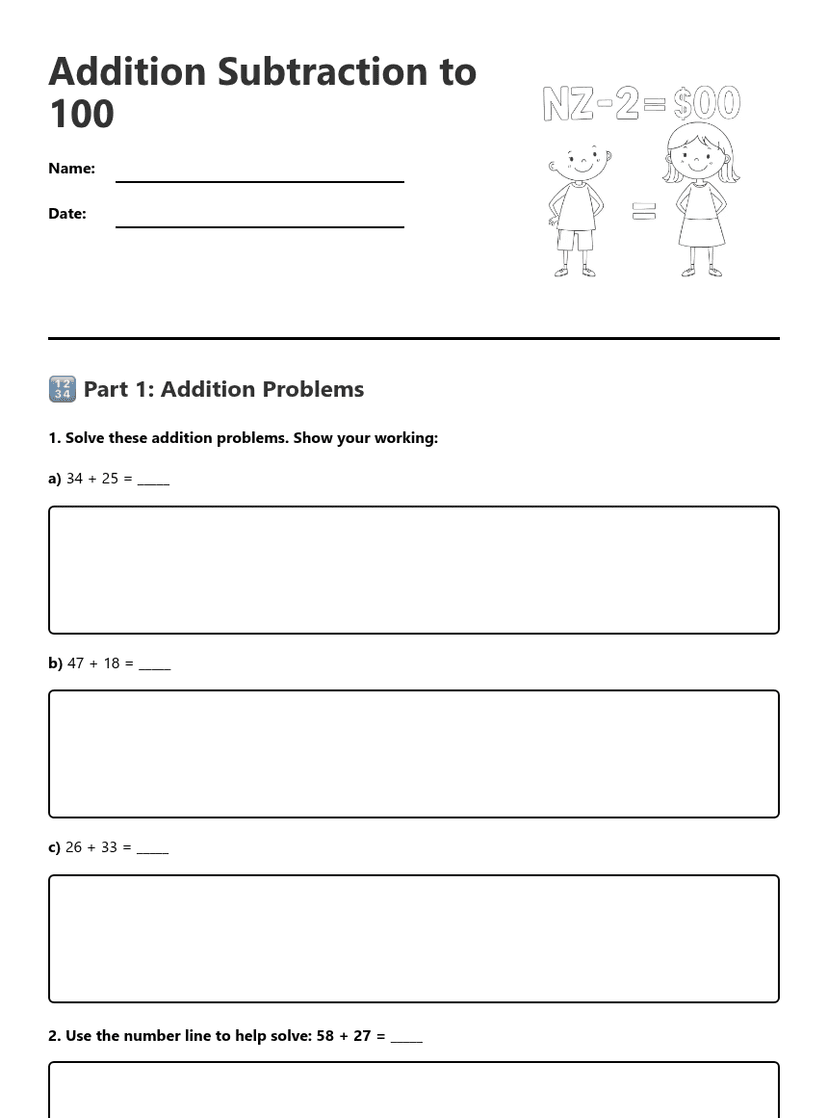 Addition Subtraction to 100
