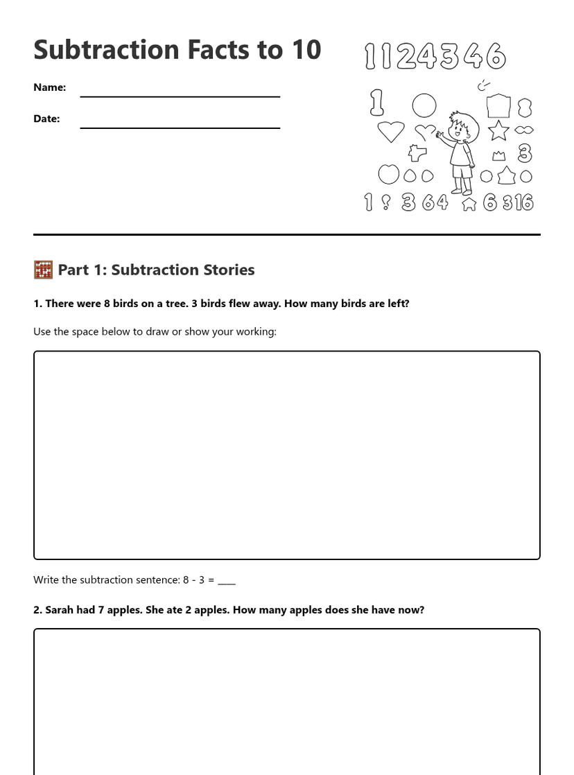 Subtraction Facts to 10