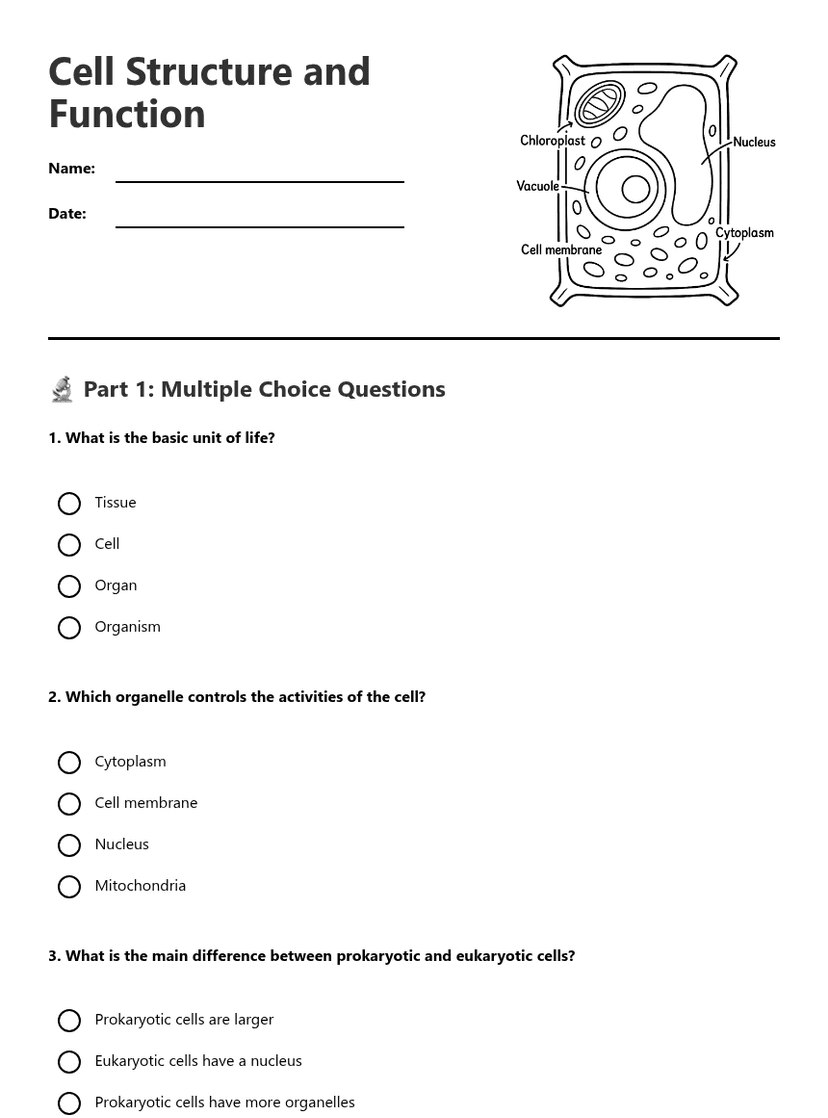 Cell Structure and Function