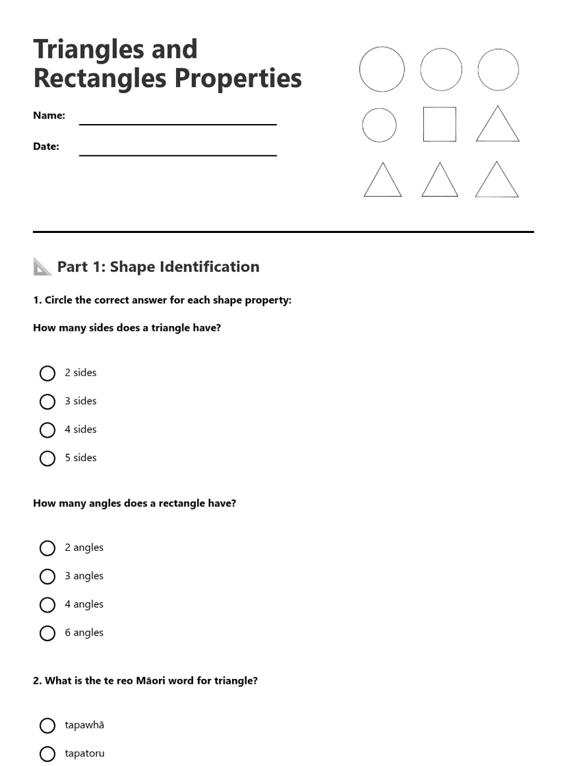 Triangles and Rectangles Properties