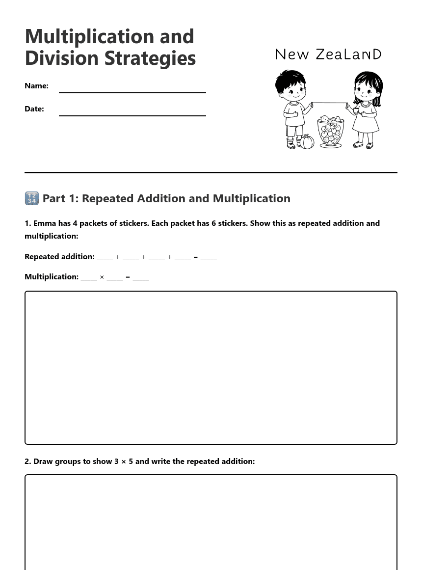 Multiplication and Division Strategies worksheet preview