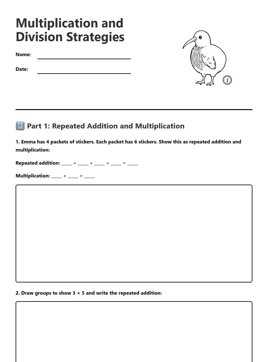 Multiplication and Division Strategies worksheet preview