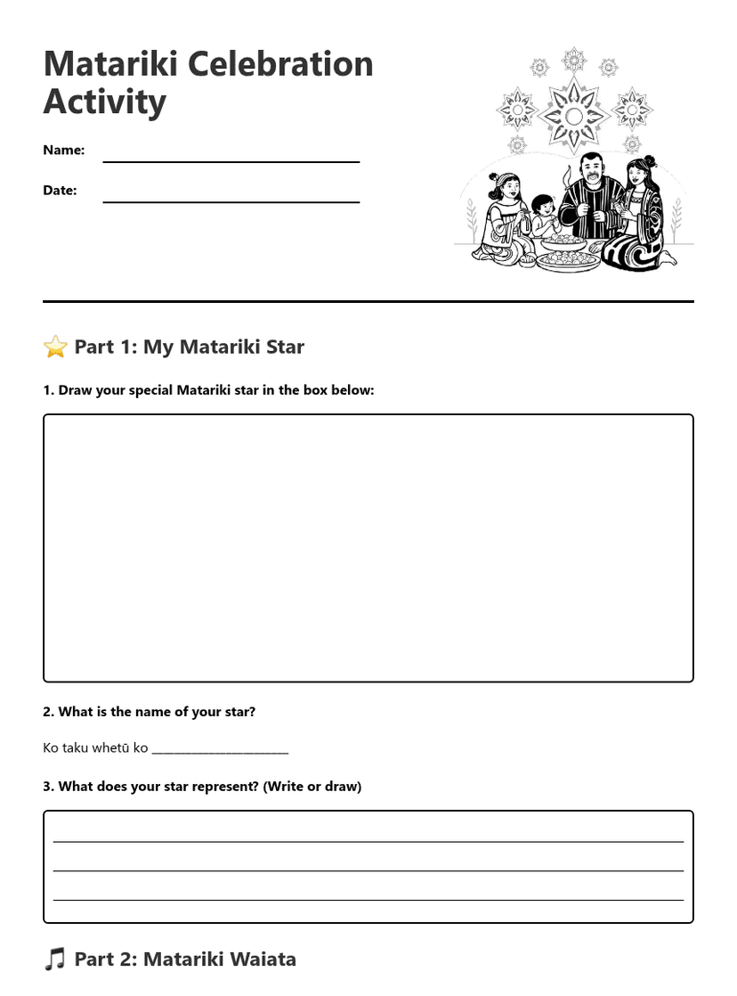 Matariki Celebration Activity