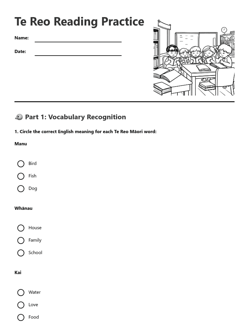 Te Reo Reading Practice