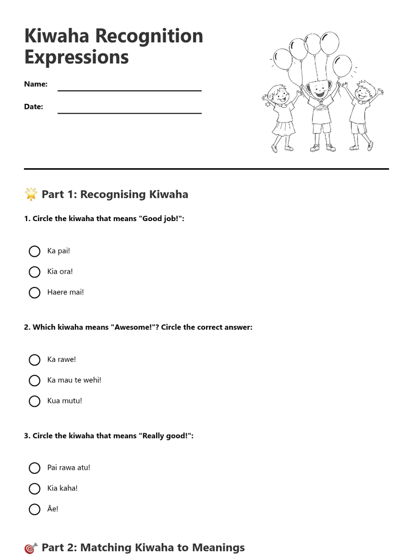 Kiwaha Recognition Expressions
