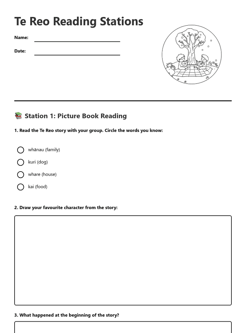 Te Reo Reading Stations