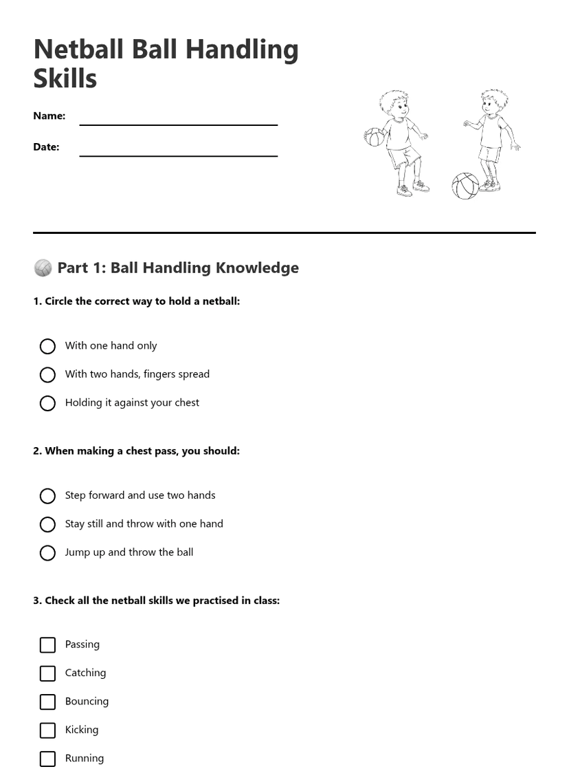 Netball Ball Handling Skills
