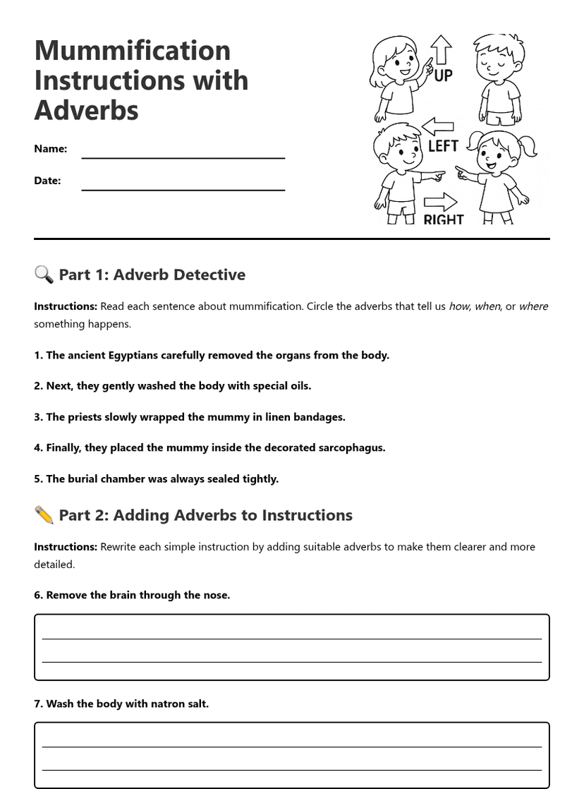 Mummification Instructions with Adverbs