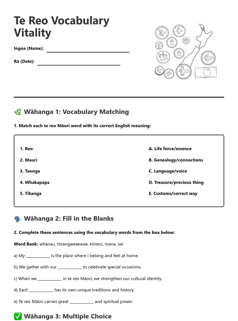 Te Reo Vocabulary Vitality