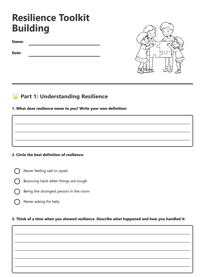 Resilience Toolkit Building worksheet preview