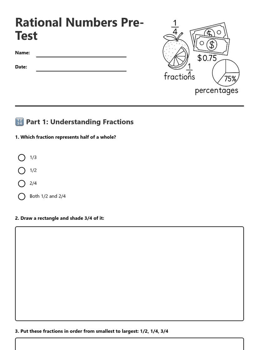 Rational Numbers Pre-Test